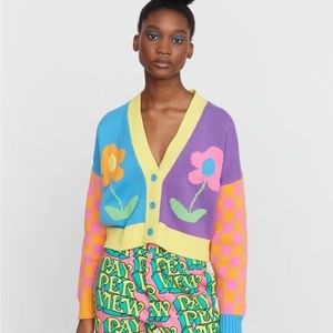 Lazy Oaf Multicolor Flower Cardigan